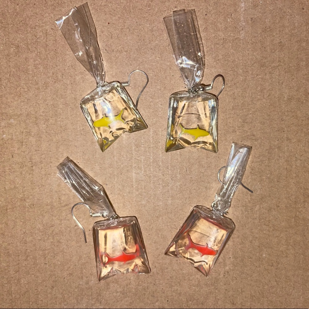 3D fish earrings